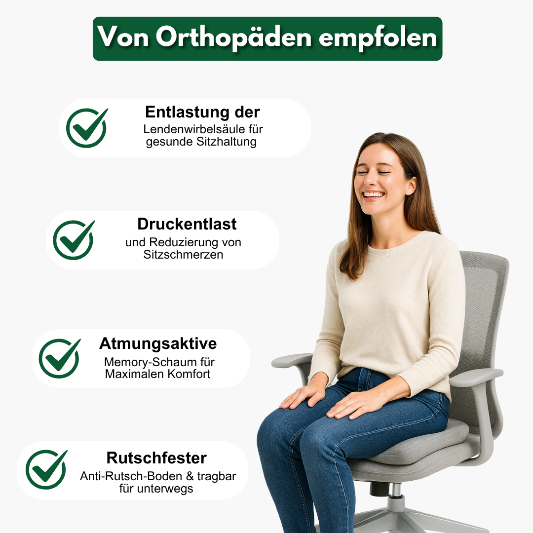 Orthopädisches Sitzkissen | Linderung von Rückenschmerzen