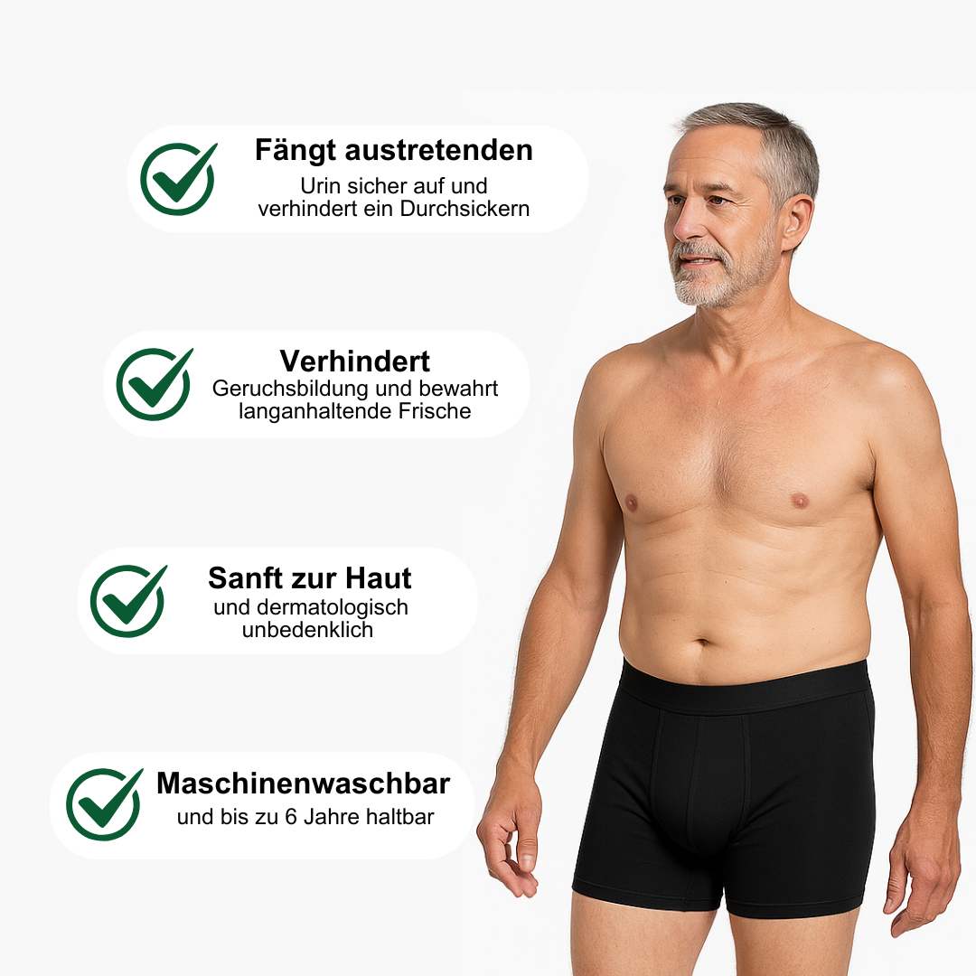 ManDry Inkontinenz-Boxershorts für Herren - 300ML Saugfähigkeit
